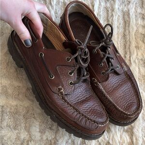 Men's Brown LL bean Leather Boat Shoes